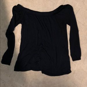 black cold shoulder sweater